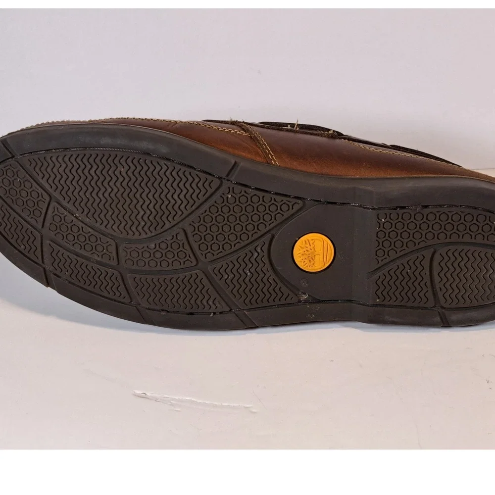 Timberland Mens Brown Leather Boat Shoes‎ Nautical Signal Flag Lining Loafers 12